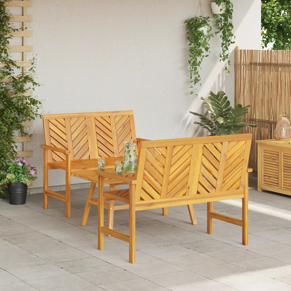 vidaXL Σετ Lounge Κήπου 3 Τεμαχίων Μασίφ Ξύλο Ακακίας