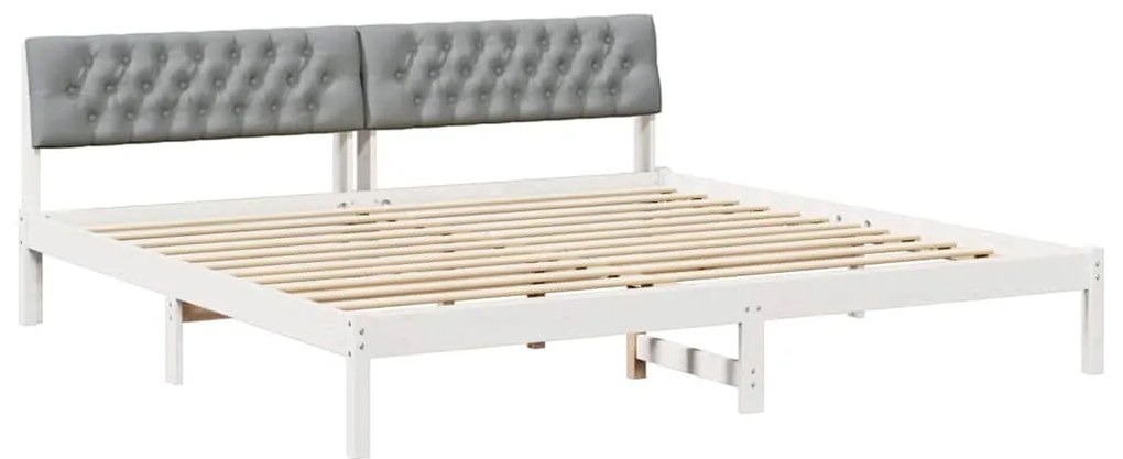 vidaXL Σκελετός Κρεβατιού Λευκό και ανοιχτό γκρι 200 x 200 cm