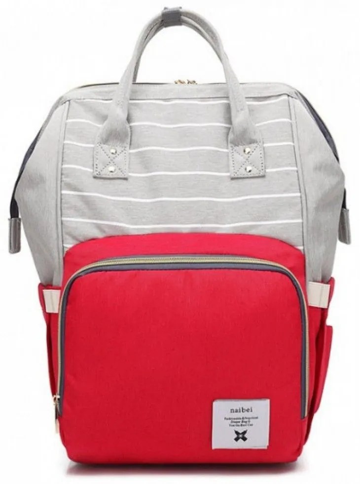 Τσάντα Μωρού Πλάτης B-180 42x27x15 Grey-Red Naibei Ύφασμα