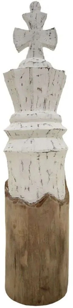 Διακοσμητικό Πιόνι Σκακιού Glon 312-000030 12x11x48cm Natural-White Inart Wood