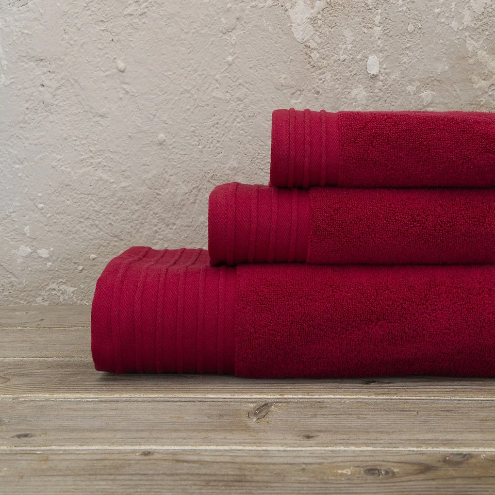 Πετσέτα Προσώπου (50x100) Nima Bath Feel Fresh New 500gsm Μπορντώ,Κόκκινο