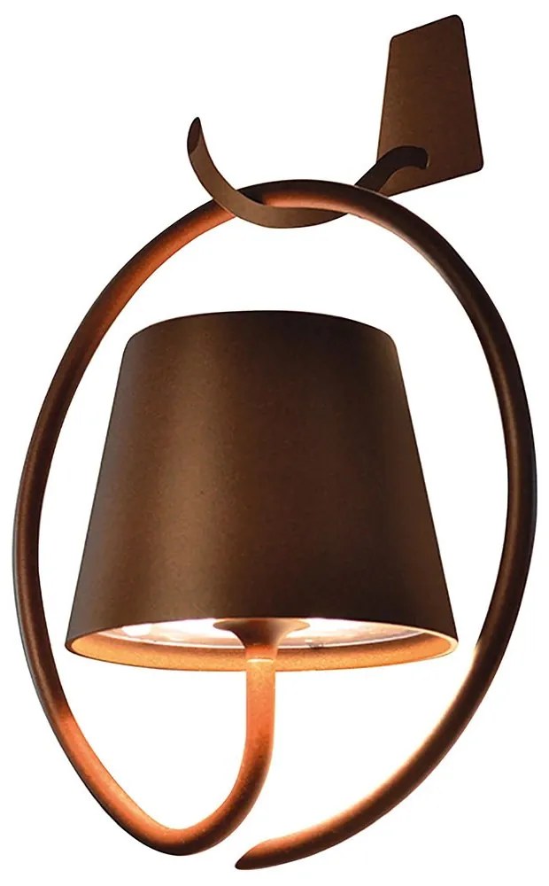 Φωτιστικό Τοίχου - Απλίκα Poldina LD0689R3 Με Γάντζο 12,5x26,5x19,8cm LED 2200/2700/3000K 234/251/256Lm Rust Mat Zafferano