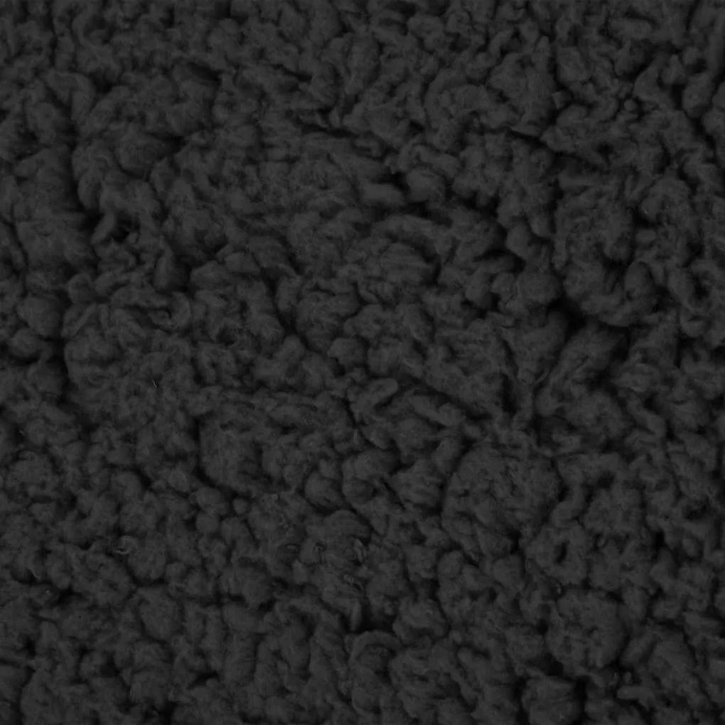 Εργονομικό Στρώμα για Σκύλους Μαύρο 75 x 53 εκ. Όψη Λινού Φλις - Μαύρο