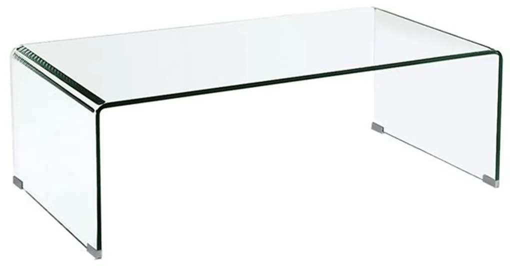 Τραπεζάκι Σαλονιού GLASSER Γκρι Ανοιχτό Γυαλί 120x60x40cm
