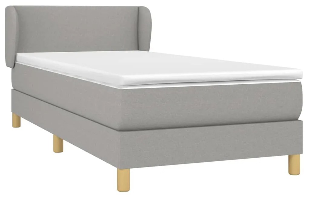 ΚΡΕΒΑΤΙ BOXSPRING ΜΕ ΣΤΡΩΜΑ ΑΝΟΙΧΤΟ ΓΚΡΙ 90X190 ΕΚ. ΥΦΑΣΜΑΤΙΝΟ 3126605