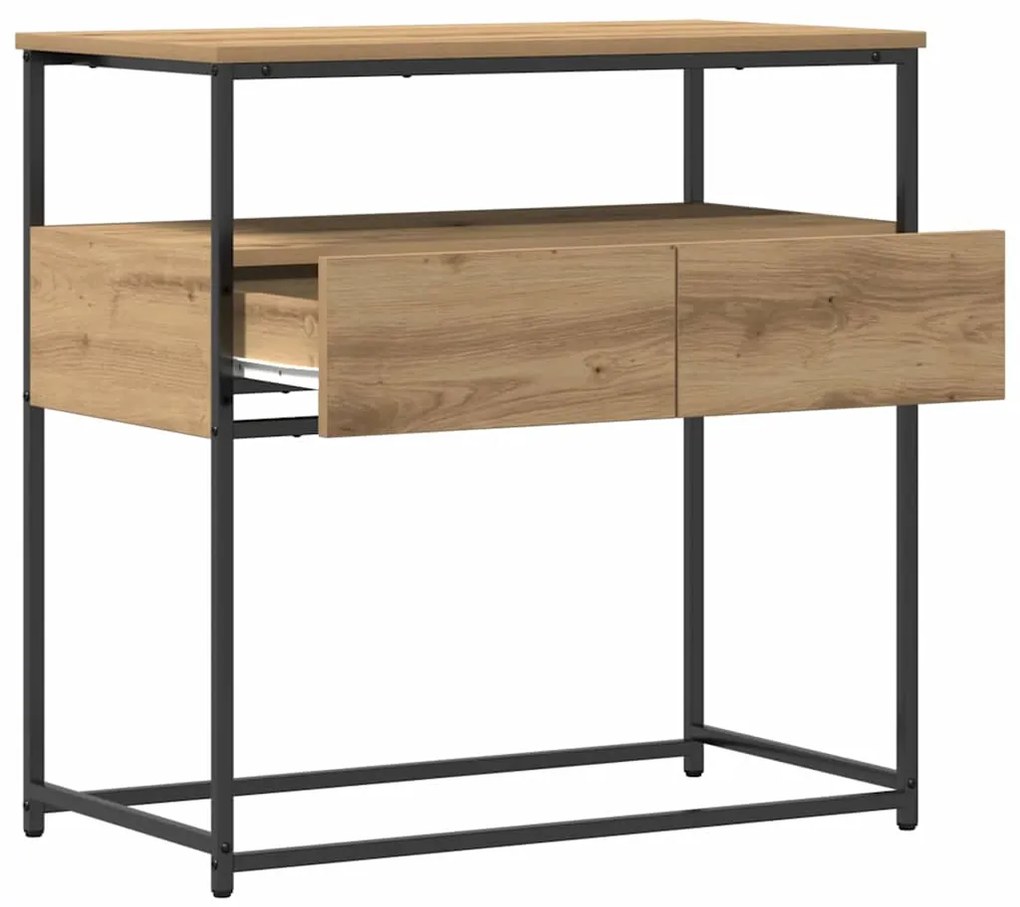vidaXL Τραπέζι Κονσόλας με συρτάρι artisan δρυς 75 x 40 x 75 cm