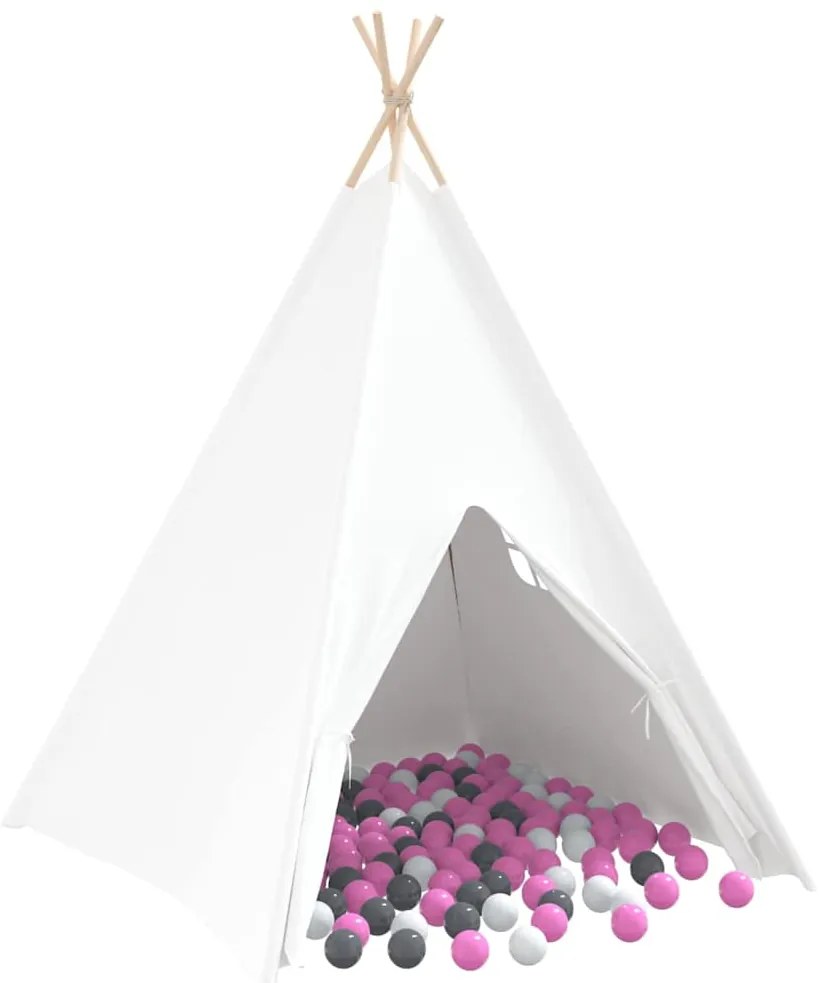 vidaXL Σκηνίτσα Teepee Λευκό 120 x 120 x 150 cm