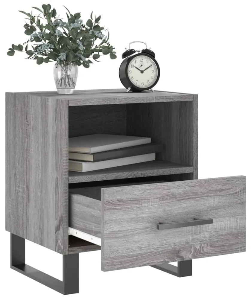 vidaXL Κομοδίνο Γκρι Sonoma 40 x 35 x 47,5 εκ. από Επεξεργασμένο Ξύλο