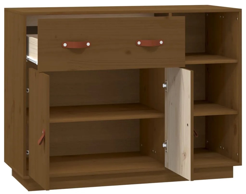 vidaXL Ντουλάπι Καφέ Μελί 98,5x40x75 εκ. από Μασίφ Ξύλο Πεύκου
