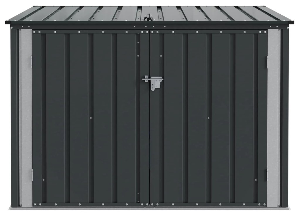 vidaXL Κουτί αποθήκευσης κήπου Μαύρο 151,5 x 107 x 100 εκ. Ατσάλι