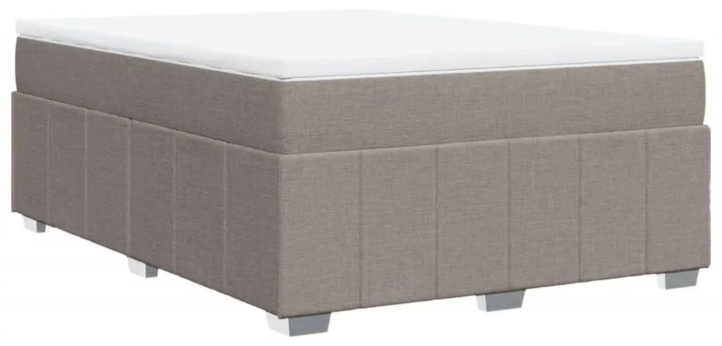 Κρεβάτι Boxspring με Στρώμα Taupe 160x200 εκ. Υφασμάτινο - Μπεζ-Γκρι