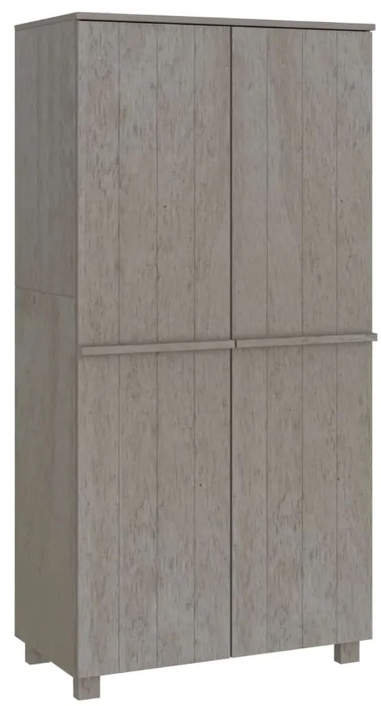 vidaXL Ντουλάπα HAMAR Αν. Γκρι 89 x 50 x 180 εκ. από Μασίφ Ξύλο Πεύκου