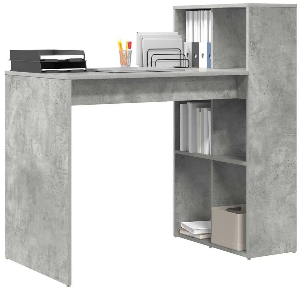 vidaXL Γραφείο Σκυρόδεμα Γκρι 108 x 55 x 103.5 εκ Επεξεργασμένο ξύλο