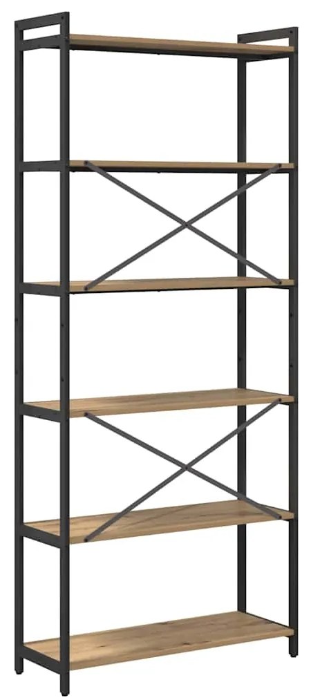 vidaXL Βιβλιοθήκη artisan δρυς 80 x 30 x 188 εκ Επεξεργασμένο ξύλο