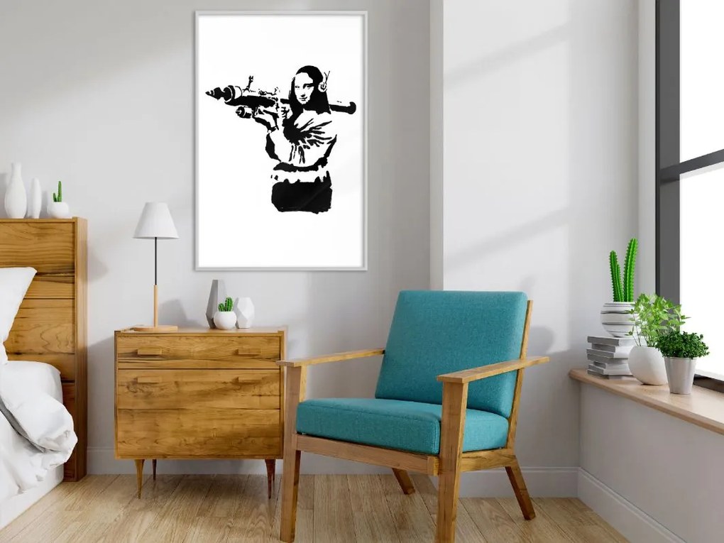 Αφίσα - Banksy: Mona Lisa with Bazooka II - 20x30 - Μαύρο - Χωρίς πασπαρτού