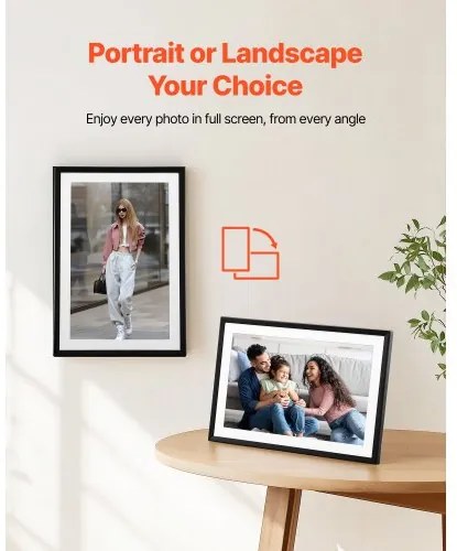 VEVOR 260 mm Digital Picture Frame 32GB Touchscreen 2-Pack Wi-Fi Photo Frames