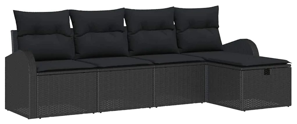 vidaXL Σετ Καναπέ Κήπου 5 pcs Μαύρο 234 x 117 x 85 εκ Πολυ ράταν