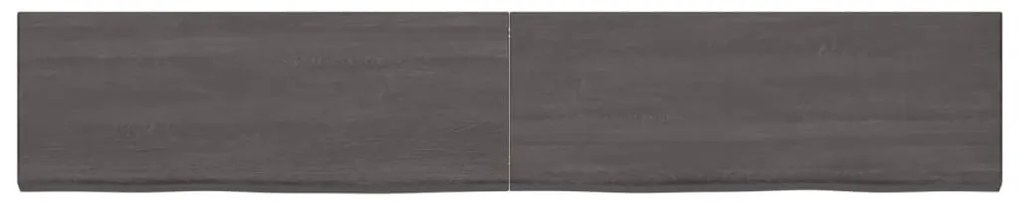 Πάγκος Μπάνιου Σκούρο Καφέ 220x40x(2-4) εκ. Επεξεργ. Μασίφ Ξύλο - Γκρι