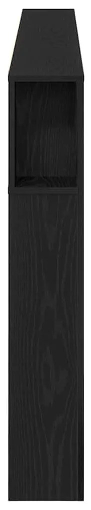 vidaXL Κρεβάτι με Κεφαλάρι με ράφι Μαύρη Οξυά 220 x 18,5 x 102,5 εκ.