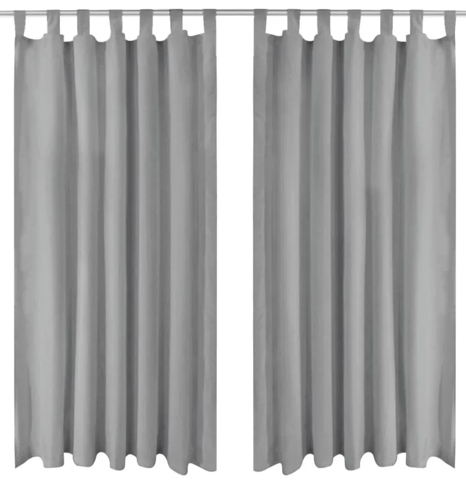 vidaXL Κουρτίνες με Θηλιές 2 τεμ. Γκρι 140 x 225 εκ. από Microsatin