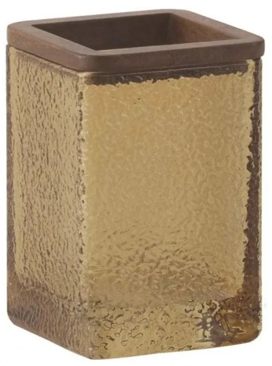 Ποτήρι Για Οδοντόβουρτσες AH-BA74083 7,5x11cm Amber Martele Andrea House Wood, Glass