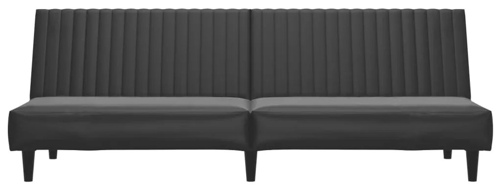 vidaXL Καναπές Κρεβάτι Διθέσιος Μαύρος από Συνθετικό Δέρμα