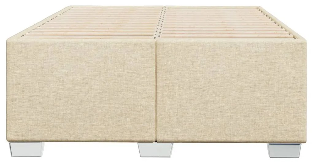 vidaXL Πλαίσιο Κρεβατιού χωρίς στρώμα Κρέμα 120x190 εκ. Υφασμάτινο