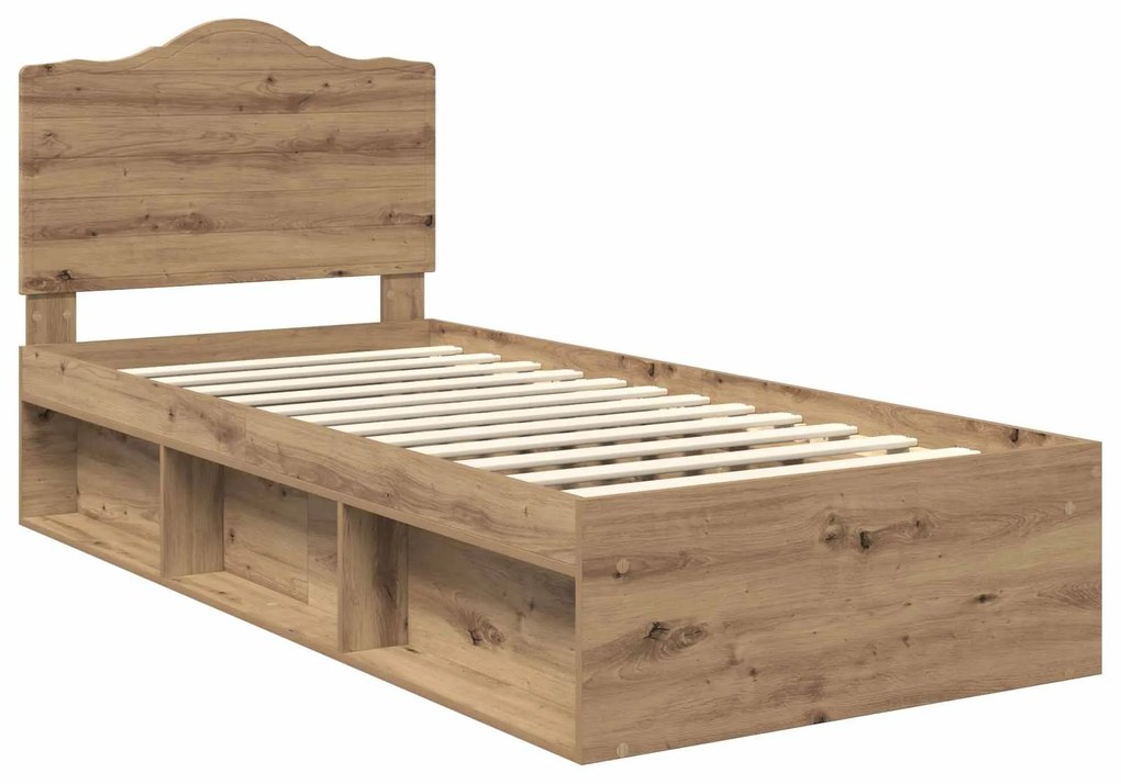 vidaXL Σκελετός Κρεβατιού Καρυδιά Χειροποίητης Εργασίας 90 x 190 cm