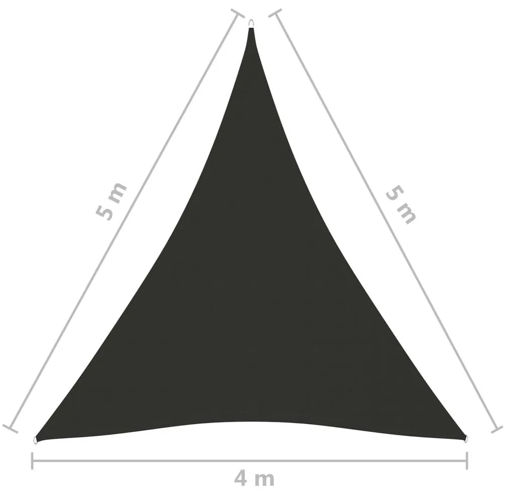 Πανί Σκίασης Τρίγωνο Ανθρακί 4 x 5 x 5 μ. από Ύφασμα Oxford - Ανθρακί