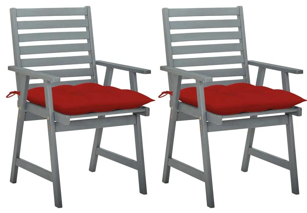 Καρέκλες Εξ. Χώρου 2 τεμ. Μασίφ Ξύλο Ακακίας με Μαξιλάρια