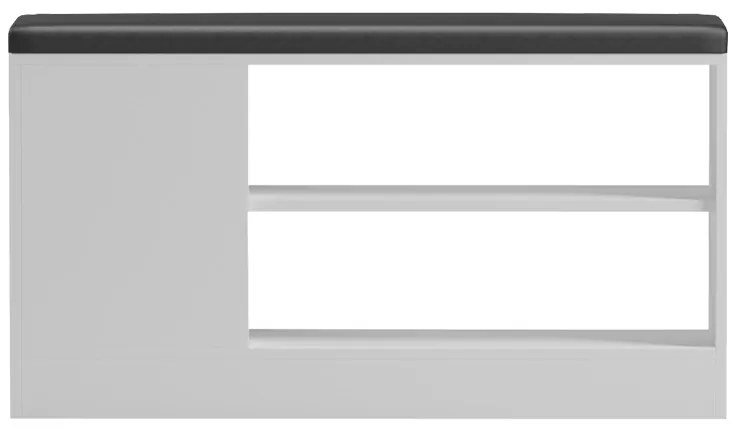 Παπουτσοθήκη-σκαμπό Deboule pakoworld 8 ζευγών σε λευκή-μαύρη απόχρωση 90x30x46εκ
