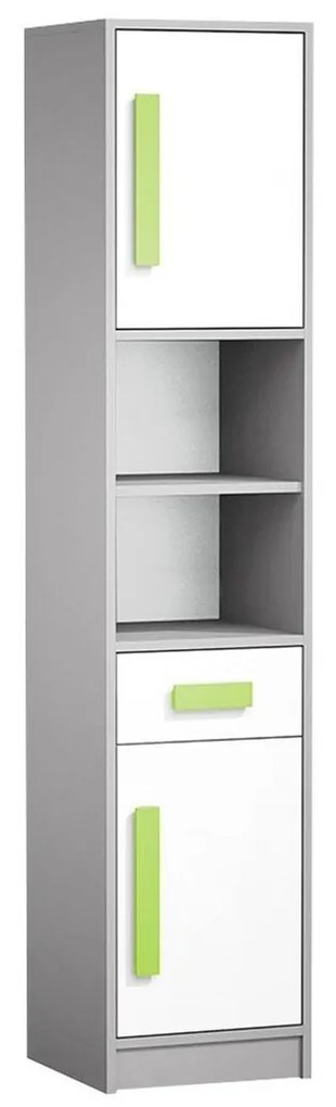 Βιβλιοθήκη Akron H104, Με συρτάρια, Με πόρτες, Κλειστό, Πλαστικοποιημένη μοριοσανίδα, Ο αριθμός των θυρών: 2, Αριθμός συρταριών: 1, 191x40x40cm