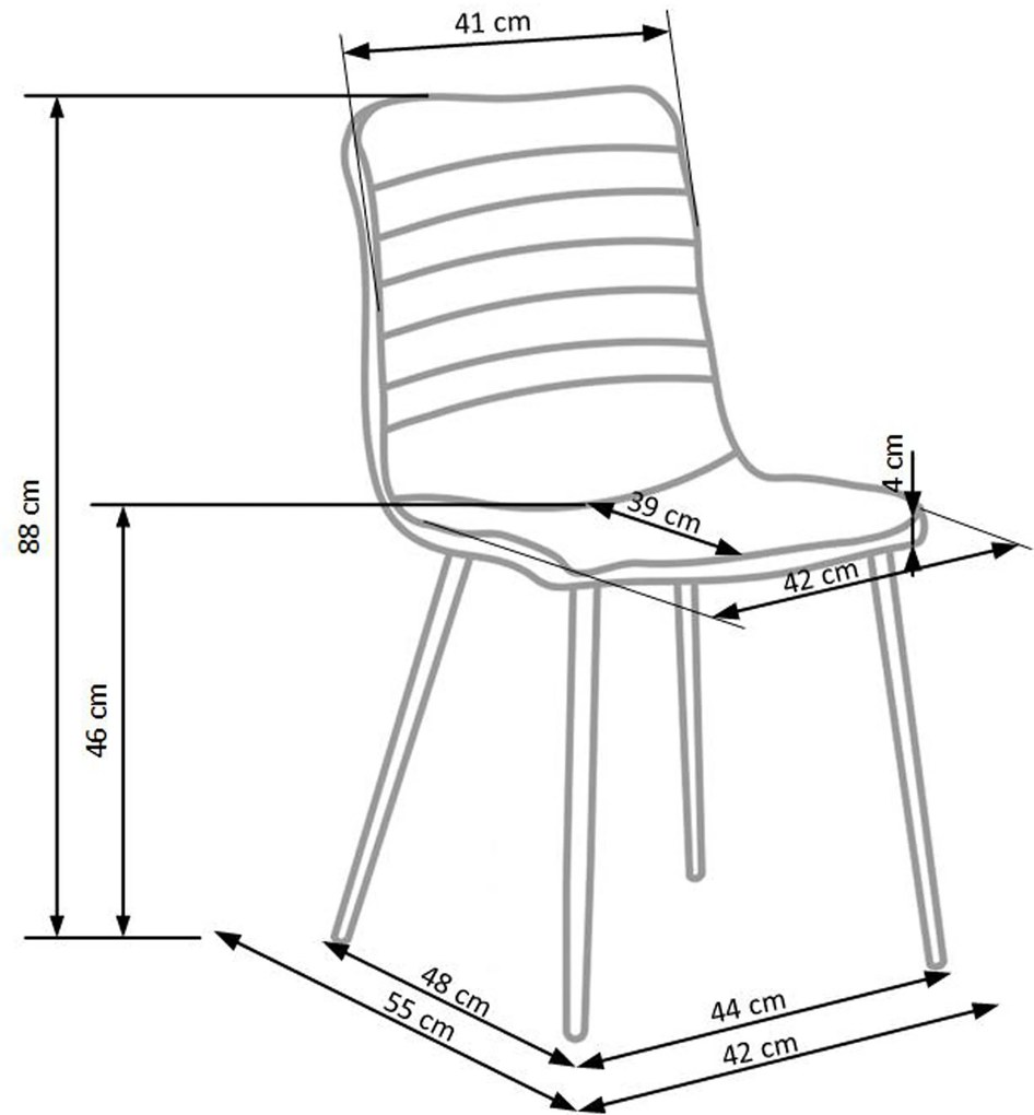 K251 chair, color: grey DIOMMI V-CH-K/251-KR-POPIEL