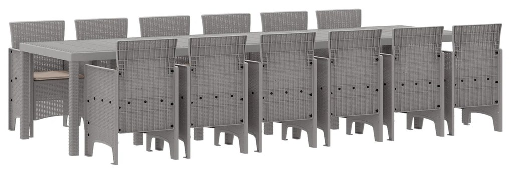 vidaXL Σετ Τραπεζαρίας Κήπου 13 pcs Ανοιχτό γκρι Σετ για 12 Ατόμα