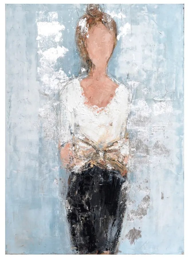 Πίνακας Σε Καμβά Dame 2 020053 Gold 90x120xH3cm Grey-White-Black Κάθετοι Wood, Canvas