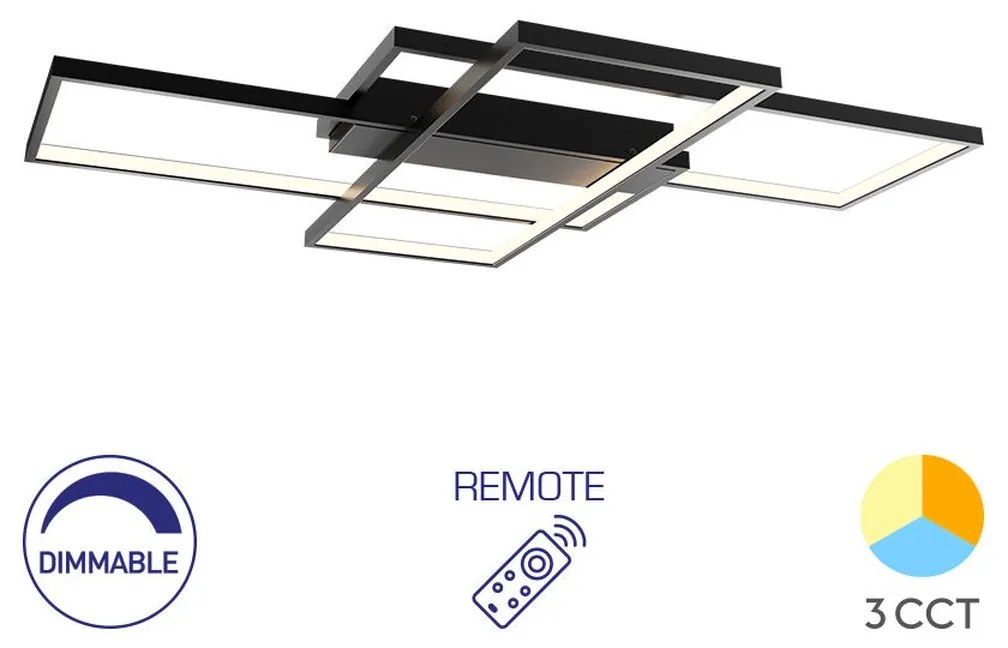 Φωτιστικό Οροφής Braytron BH17-04691 Μαύρο Ματ (Black Mat) CCT3