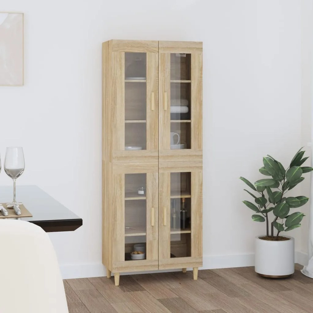 vidaXL Ντουλάπι Sonoma δρυς 69,5 x 34 x 180 εκ. από Επεξεργασμένο Ξύλο