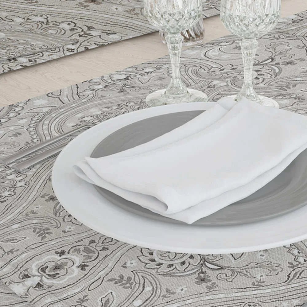 Τραπεζομάντηλο Damask Γκρι 140x140 - Borea Home