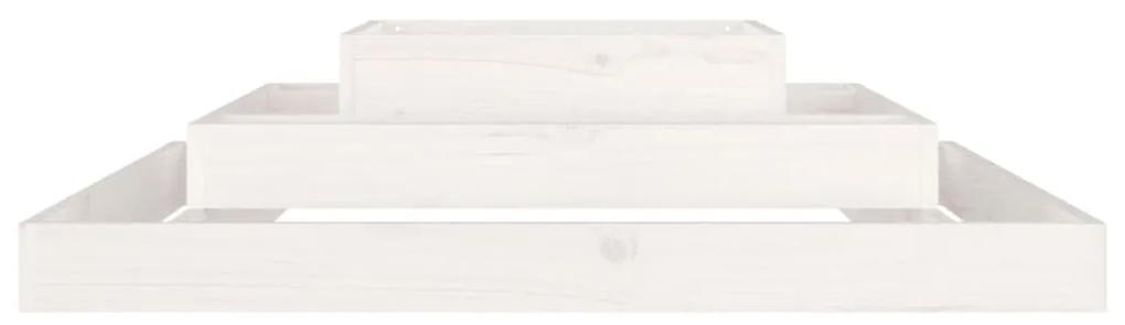 vidaXL Ζαρντινιέρα Λευκή 110 x 110 x 27 εκ. από Μασίφ Ξύλο Πεύκου