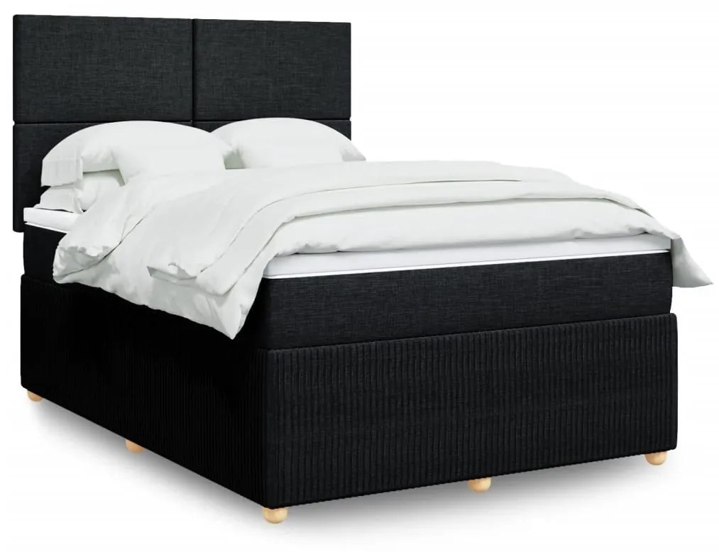 ΚΡΕΒΑΤΙ BOXSPRING ΜΕ ΣΤΡΩΜΑ ΜΑΥΡΟ 140X190 ΕΚ. ΥΦΑΣΜΑΤΙΝΟ 3292046