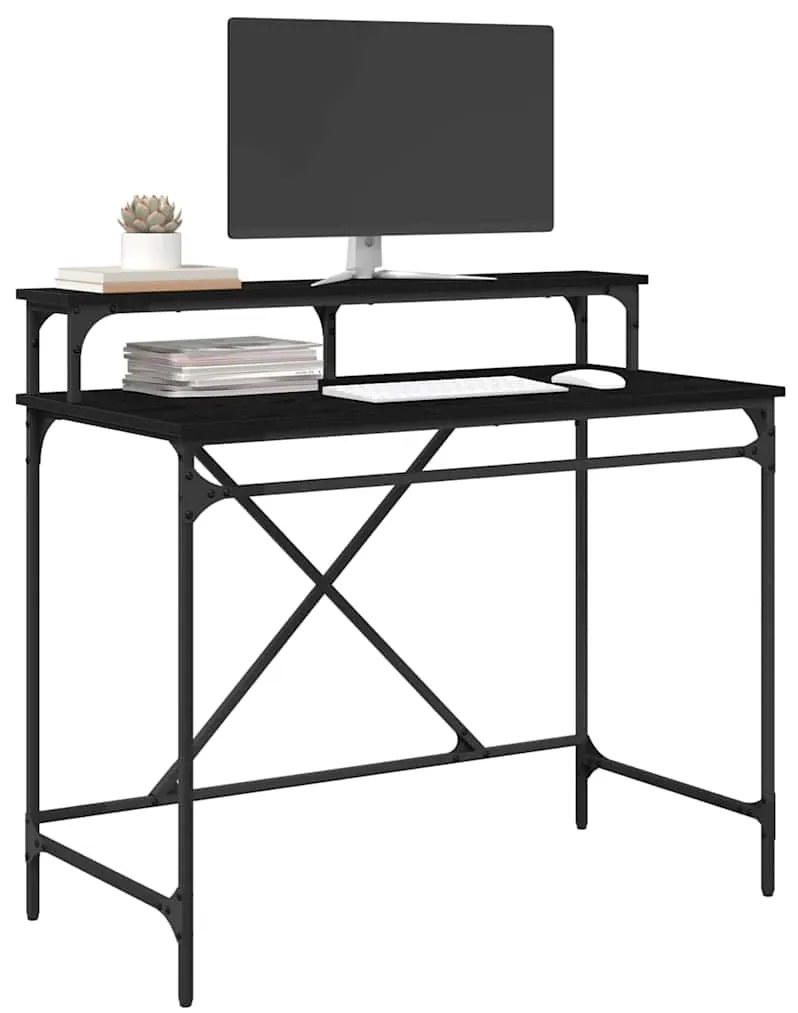 vidaXL Γραφείο Μαύρη Οξυά 100 x 50 x 90 cm Επεξεργασμένο ξύλο