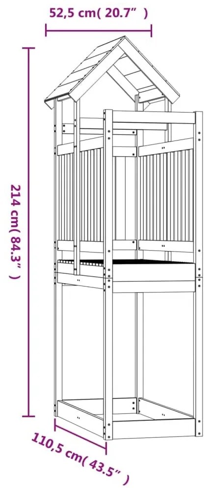 Πύργος Παιχνιδιού 52,5x110,5x214 εκ. Εμποτισμένο Ξύλο Πεύκου - Καφέ