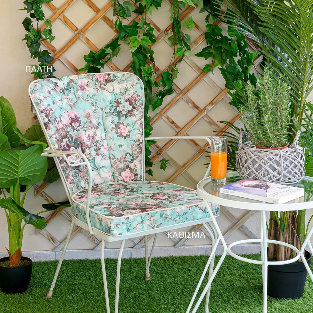 Μαξιλάρι Πλάτης Φερ Φορζέ Be Comfy Floral Petrol 8001