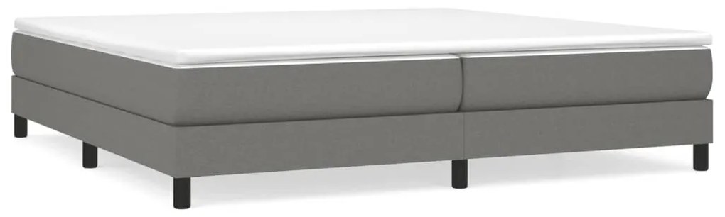 vidaXL Κρεβάτι Boxspring με Στρώμα Σκούρο Γκρι 200x200 εκ. Υφασμάτινο