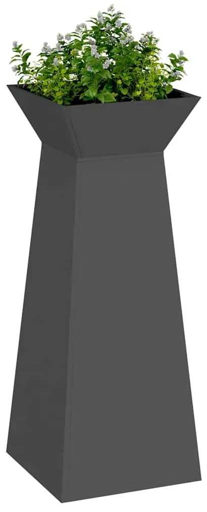 vidaXL Γλάστρα Πυλώνας Μαύρο 40 x 40 x 100 cm Ατσάλι