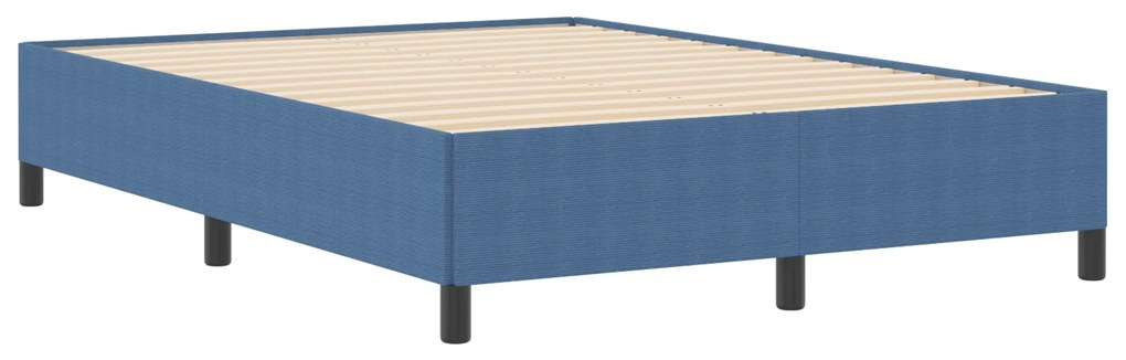 vidaXL Κρεβάτι Μπλε 140x200 εκ. από Σατέν Υφάσματος