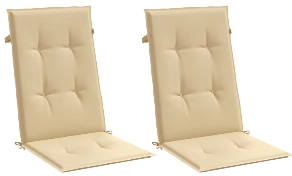 vidaXL Μαξιλάρια Καρέκλας με Πλάτη 2 τεμ. Μπεζ 120x50x7 εκ. Ύφασμα