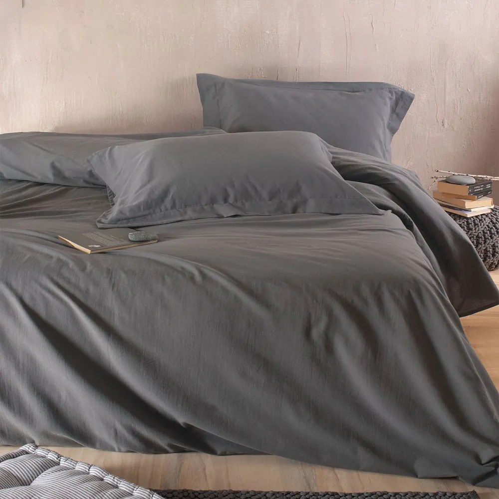 Σεντόνια Whisper (Σετ 4τμχ) Grey Ρυθμός Υπέρδιπλo 240x280cm 100% Βαμβάκι