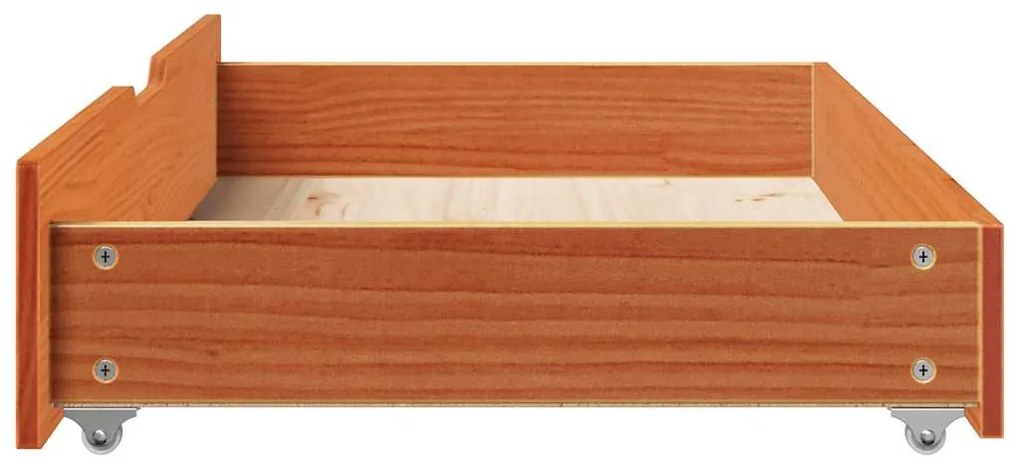 vidaXL Συρτάρια Κρεβατιού 2 τεμ 90x55x17 εκ Καφέ Κεριού Μασίφ Πεύκο