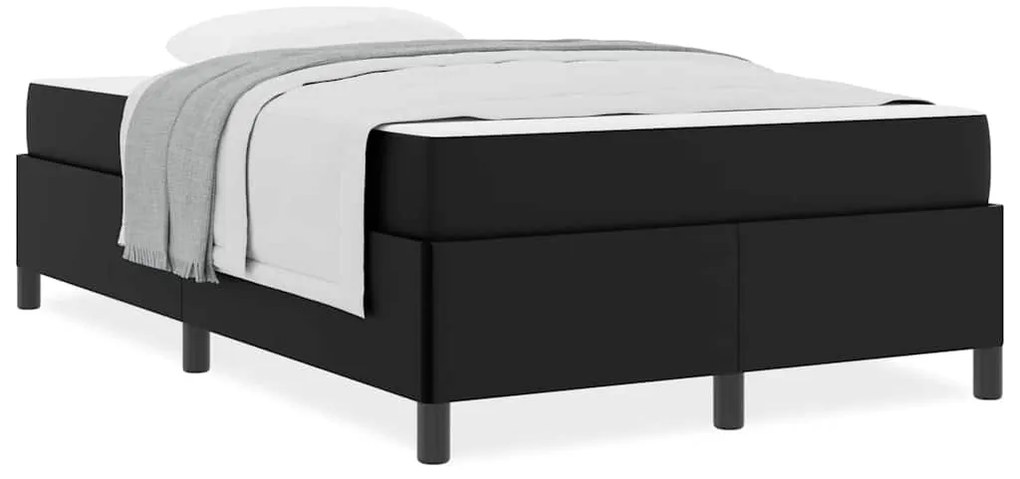 vidaXL Σκελετός κρεβατιού με στρώμα Μαύρο 120 x 190 cm Τεχνητό δέρμα